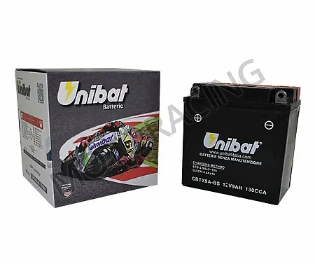 ΜΠΑΤΑΡΙΑ PIAGGIO FLY 100 06'-15' / FLY 125 05'-09' / APRILIA SCARABEO 50 02'-12' UNIBAT 12V 9Ah CBTX9A-BS ΜΕ ΥΓΡΑ