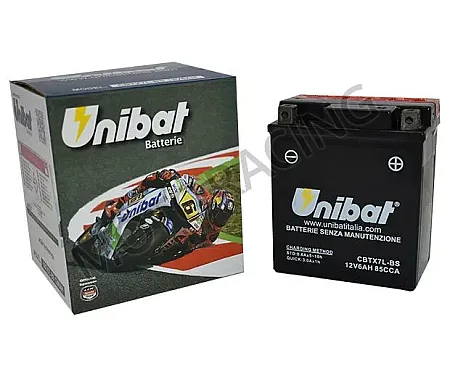 ΜΠΑΤΑΡΙΑ HONDA CB 600F HORNET 98'-06' / KAWASAKI KLX 250S 06'-15' / YAMAHA YBR 250 07'-11' UNIBAT 12V 6Ah CBTX7L-BS ΜΕ ΥΓΡΑ