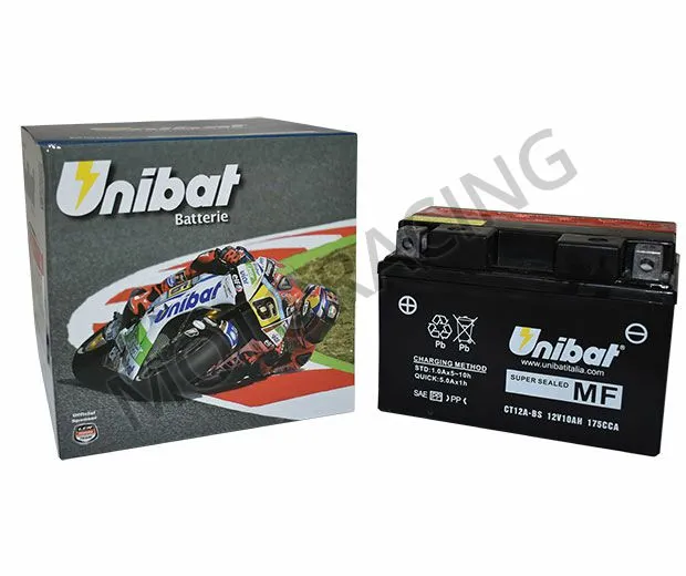 ΜΠΑΤΑΡΙΑ SUZUKI GSXR 1000 05'-11' / SFV 650 09'-12' / GSF 1250 ABS BANDIT 07'-12' UNIBAT 12V 10Ah CT12A-BS ΜΕ ΥΓΡΑ