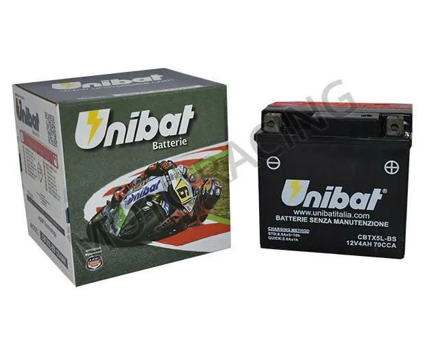 ΜΠΑΤΑΡΙΑ HONDA SCV 100 LEAD 03'-08' / KYMCO PEOPLE 50 99'-04' / PEUGEOT SPEEDFIGHT 100 97'-00' UNIBAT 12V 4Ah CBTX5L-BS ΜΕ ΥΓΡΑ
