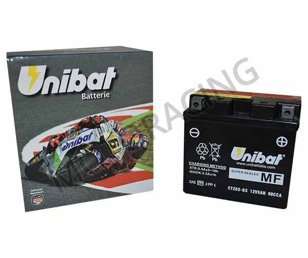 ΜΠΑΤΑΡΙΑ HONDA INNOVA 125 / INNOVA 125i / CBR 125R 04'-14' UNIBAT CTZ6S-BS 12V 5Ah ΜΕ ΥΓΡΑ