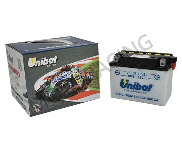 ΜΠΑΤΑΡΙΑ GILERA RUNNER 50 06' / PIAGGIO FLY 50 05'-07' / YAMAHA NEOS 50 97'-12' UNIBAT CB4L-B/SM 12V 4Ah ΜΕ ΥΓΡΑ