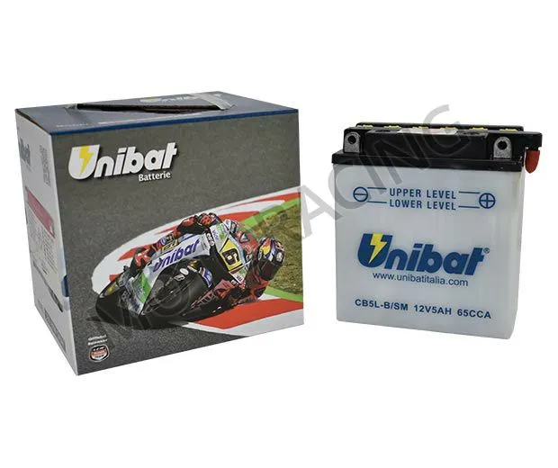 ΜΠΑΤΑΡΙΑ YAMAHA CRYPTON-R 115 / HONDA SUPRA 100 / MODENAS KRISS II 115 UNIBAT CB5L-B/SM 12V 5Ah ΜΕ ΥΓΡΑ