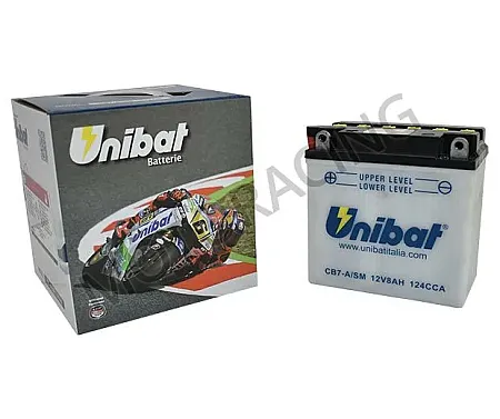 ΜΠΑΤΑΡΙΑ SUZUKI DR 125 86'-02' / PEUGEOT ELYSEO 125 00'-03' / SUZUKI GN 125 05' UNIBAT 12V 8Ah CB7-A / SM ΜΕ ΥΓΡΑ