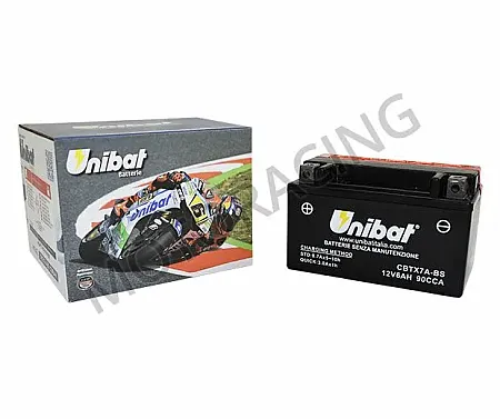 ΜΠΑΤΑΡΙΑ KYMCO AGILITY 125 06'-12' / PEOPLE 125 99'-08' / SYM SYMPHONY 125 09'-16' UNIBAT 12V 6Ah CBTX7A-BS ΜΕ ΥΓΡΑ