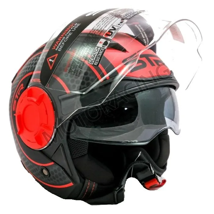 ΚΡΑΝΟΣ ΜΗΧΑΝΗΣ ΑΝΟΙΧΤΟ TRON ΜΑΥΡΟ - ΚΟΚΚΙΝΟ ΜΑΤ STR ΜΕ ΕΣΩΤΕΡΙΚΗ ΖΕΛΑΤΙΝΑ ΦΙΜΕ