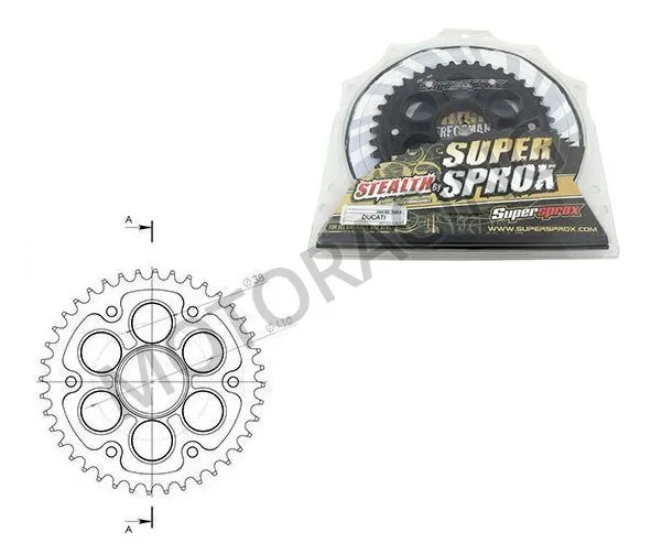 ΓΡΑΝΑΖΙ ΠΙΣΩ DUCATI MULTISTRADA 1200 10'-12' 42 ΔΟΝΤΙΑ STEALTH-ΜΑΥΡΟ SUPERSPROX