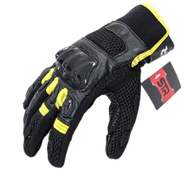 ΓΑΝΤΙΑ ΜΗΧΑΝΗΣ STR CITY RACER ΔΕΡΜΑΤΙΝΑ ΜΑΥΡΑ - ΚΙΤΡΙΝΑ