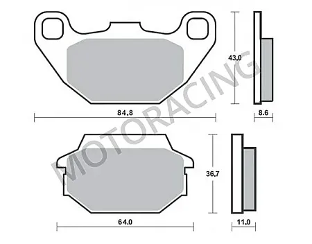 ΤΑΚΑΚΙΑ ΠΙΣΩ SYM JOYRIDE 200 01'-06' / JOYRIDE 150 01'-02' / JOYRIDE 125 01'-04' SBS 154HF - ( ΚΕΡΑΜΙΚΟ )
