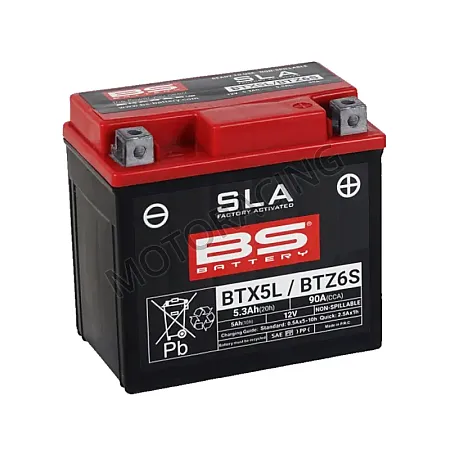 ΜΠΑΤΑΡΙΑ HONDA INNOVA 125 / INNOVA 125i / CBR 125R 04'-14' BS-BATTERY 12V 5Ah BTZ6S-SLA GEL