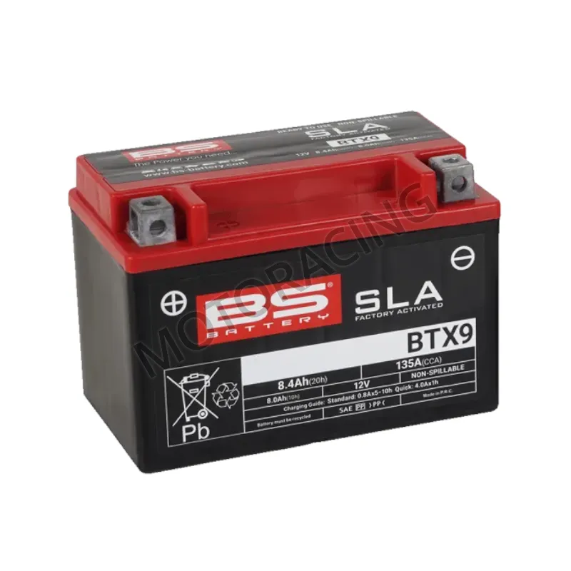 ΜΠΑΤΑΡΙΑ YAMAHA XT 600E 90'-03' / SUZUKI GSXR 600 01'-10' / GSF 650 BANDIT 95'-04' / KAWASAKI Z750 07'-09' BS-BATTERY 12V 8Ah BTX9-SLA GEL