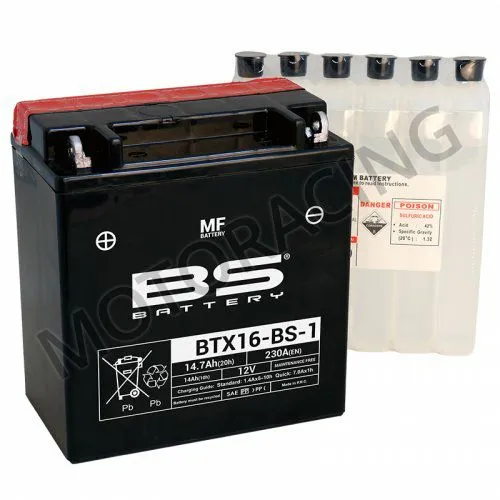 ΜΠΑΤΑΡΙΑ TRIUMPH TIGER 800 XC 11'-16' / PIAGGIO MP3 400 ie LT 08'-10' / GILERA FUOCO 500 ie 07'-11' BS-Battery 12V 14.7Ah BTX16-BS-1 ΜΕ ΥΓΡΑ