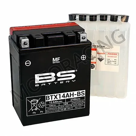 ΜΠΑΤΑΡΙΑ ΜΗΧΑΝΗΣ HONDA CB750 NIGHTHAWK 91'-95' / VF700C MAGNA 84'-87' BS-BATTERY 12V 12.6Ah BTX14AH-BS ΜΕ ΥΓΡΑ