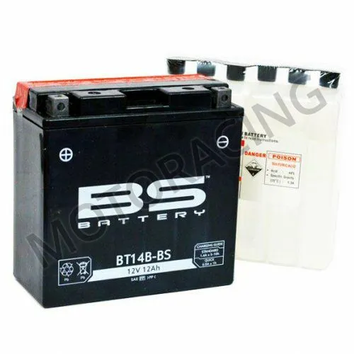 ΜΠΑΤΑΡΙΑ YAMAHA FJR 1300 01'-11' / MT-01 05'-11' / XJR 1300 99'-06' BS-BATTERY 12V 12Ah BT14B-BS ΜΕ ΥΓΡΑ