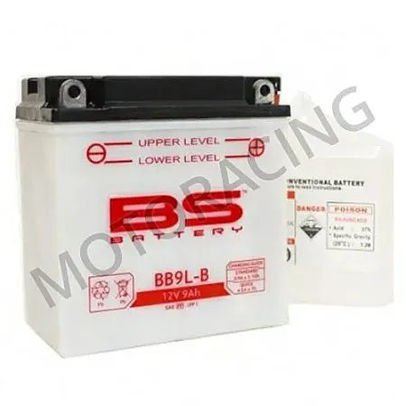 ΜΠΑΤΑΡΙΑ ΜΗΧΑΝΗΣ BS-BATTERY 12V 9Ah BB9L-B ΜΕ ΥΓΡΑ