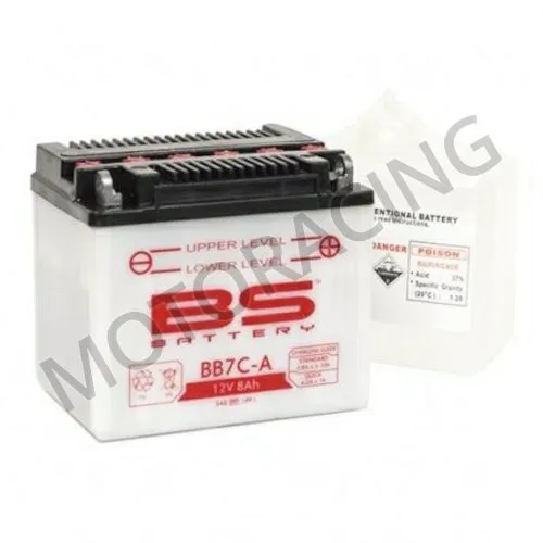 ΜΠΑΤΑΡΙΑ ΜΗΧΑΝΗΣ BS-BATTERY 12V 8Ah BB7C-A ΜΕ ΥΓΡΑ
