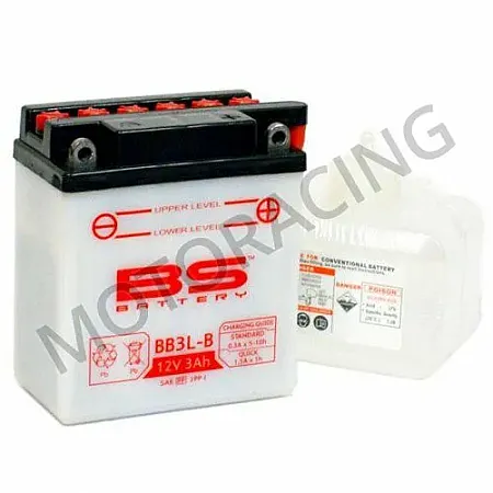 ΜΠΑΤΑΡΙΑ ΜΗΧΑΝΗΣ YAMAHA DT LC 125 85'-87' / XT 350 85'-00' BS-BATTERY 12V 3Ah BB3L-B ΜΕ ΥΓΡΑ