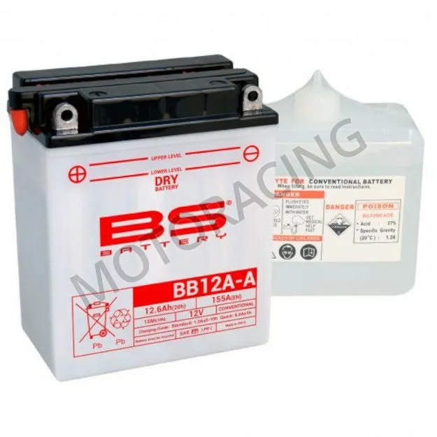 ΜΠΑΤΑΡΙΑ KAWASAKI GT 550 85'-01' / EN C1-C2 Vulcan 500 96'-97' / DUCATI SS Supersport 750 95'-99' BS-BATTERY 12V 12.6Ah BB12A-A ΜΕ ΥΓΡΑ