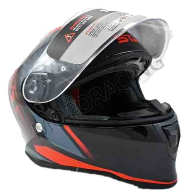 ΚΡΑΝΟΣ ΜΗΧΑΝΗΣ ΚΛΕΙΣΤΟ STR R1-GEAR PINLOCK READY ΜΑΥΡΟ ΚΟΚΚΙΝΟ