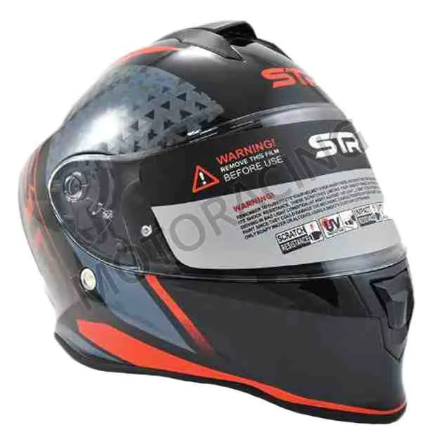 ΚΡΑΝΟΣ ΜΗΧΑΝΗΣ ΚΛΕΙΣΤΟ STR R1-GEAR PINLOCK READY ΜΑΥΡΟ ΚΟΚΚΙΝΟ