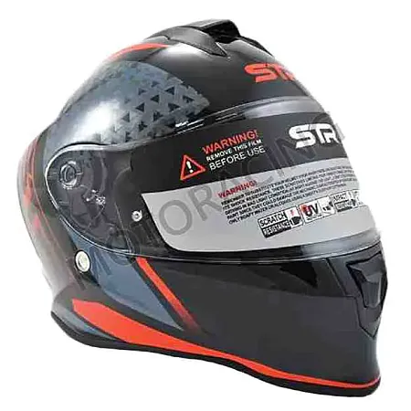 ΚΡΑΝΟΣ ΜΗΧΑΝΗΣ ΚΛΕΙΣΤΟ STR R1-GEAR PINLOCK READY ΜΑΥΡΟ ΚΟΚΚΙΝΟ