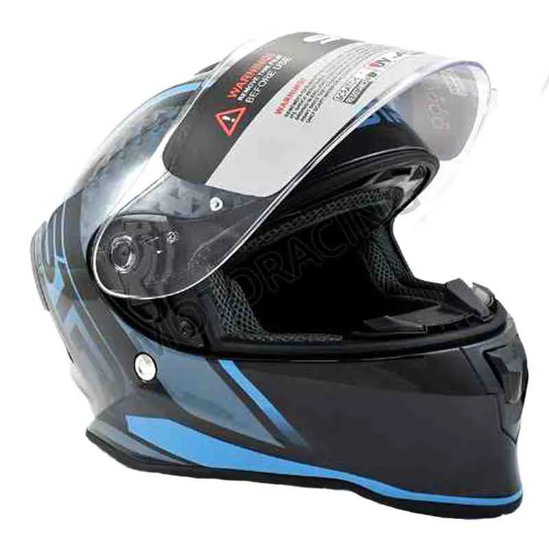 ΚΡΑΝΟΣ ΜΗΧΑΝΗΣ ΚΛΕΙΣΤΟ STR R1-GEAR PINLOCK READY ΜΑΥΡΟ ΜΠΛΕ