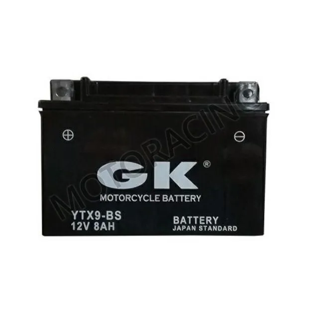 ΜΠΑΤΑΡΙΑ YAMAHA XT 600E 90'-03' / SUZUKI GSXR 600 01'-10' / GSF 650 BANDIT 95'-04' / KAWASAKI Z750 07'-09' GK YTX9-BS 12V 8Ah ΜΕ ΥΓΡΑ