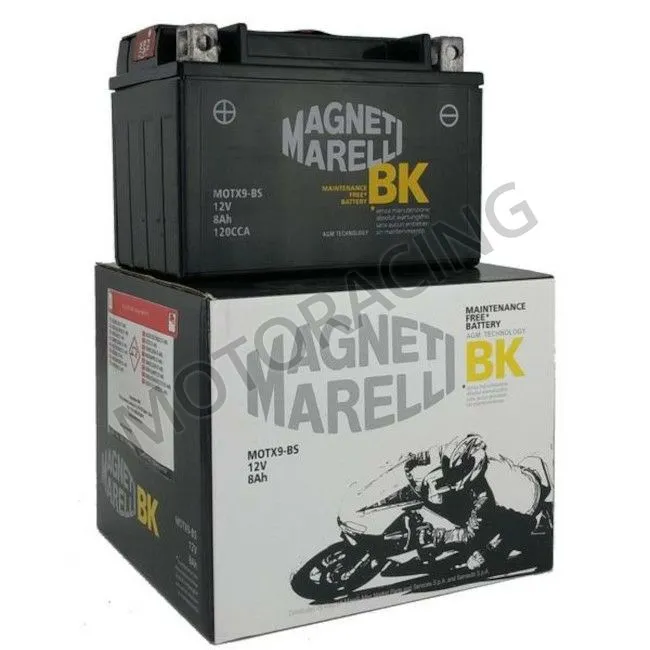 ΜΠΑΤΑΡΙΑ YAMAHA XT 600E 90'-03' / SUZUKI GSXR 600 01'-10' / GSF 650 BANDIT 05'-11' / KAWASAKI Z750 04'-09' MAGNETI MARELLI 12V 8Ah MOTX9-BS ΜΕ ΥΓΡΑ