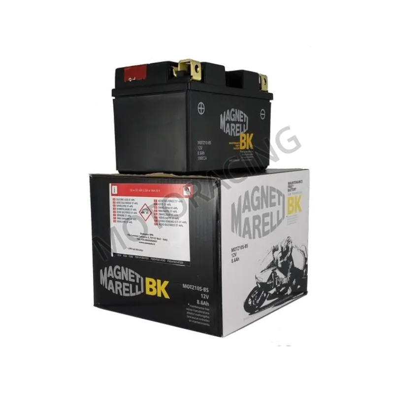 ΜΠΑΤΑΡΙΑ HONDA CB 600F HORNET 09'-13' / CB 1000R 08'-14' / CBR 600RR 03'-13' / BMW S 1000RR 09'-16' MAGNETI MARELLI 12V 8.6Ah MOTZ10S-BS ΜΕ ΥΓΡΑ