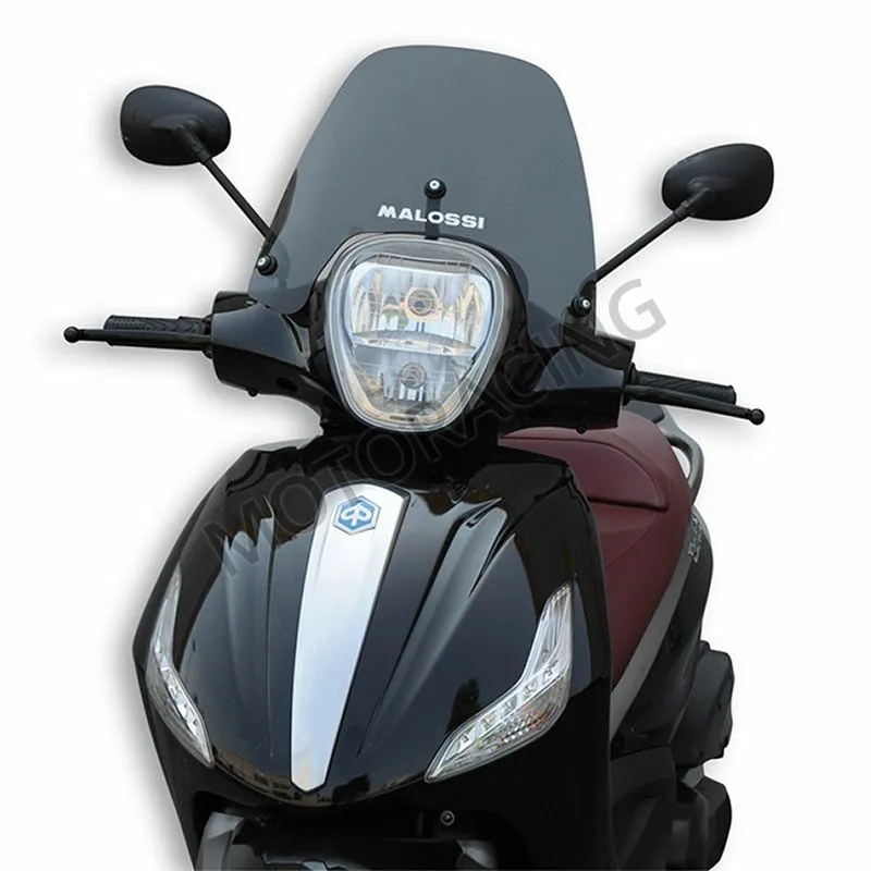 ΖΕΛΑΤΙΝΑ / ΠΑΡΜΠΡΙΖ PIAGGIO BEVERLY 350 ie '11-'21 / BEVERLY 300 10'-18' DARK SMOKE MALOSSI 380X230mm