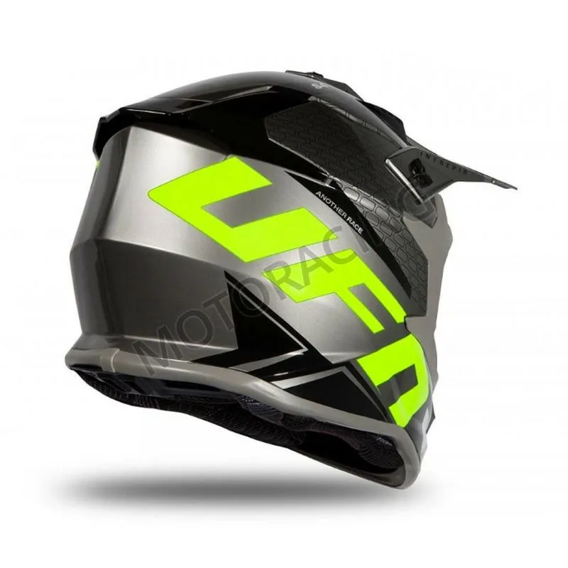 ΚΡΑΝΟΣ MOTOCROSS & ENDURO OFF ROAD ΜΑΥΡΟ-FLUO-ΚΙΤΡΙΝΟ UFO HE173