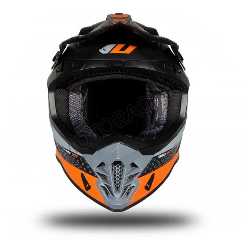 ΚΡΑΝΟΣ MOTOCROSS & ENDURO OFF ROAD ΜΑΥΡΟ-ΠΟΡΤΟΚΑΛΙ ΜΑΤ UFO HE176