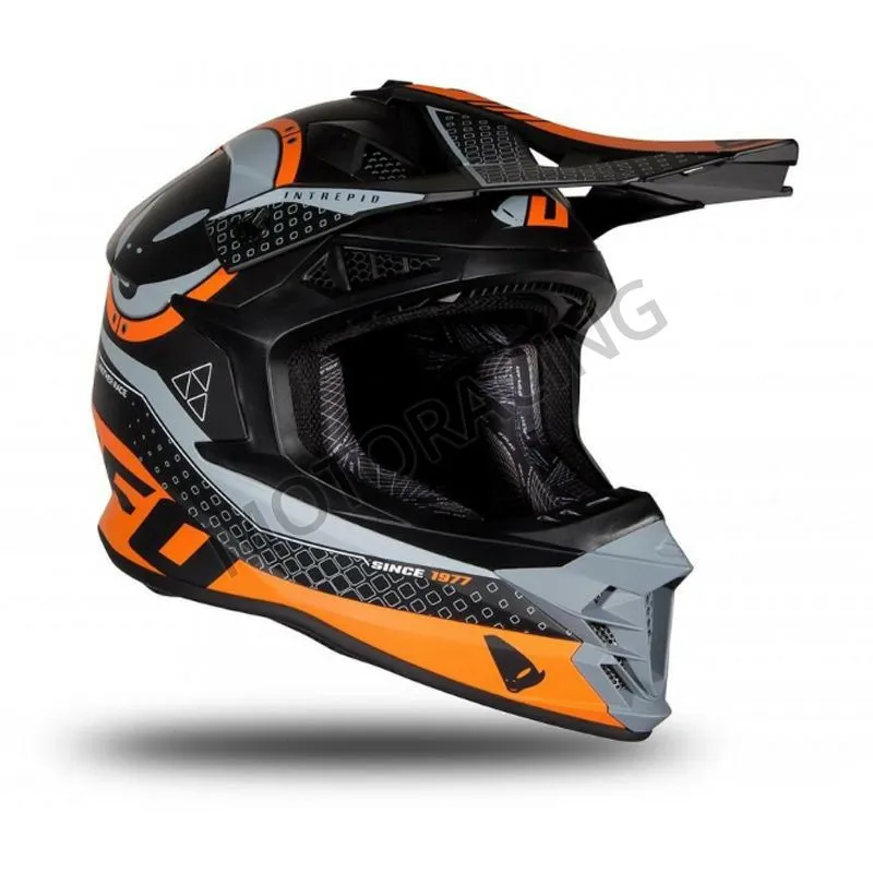 ΚΡΑΝΟΣ MOTOCROSS & ENDURO OFF ROAD ΜΑΥΡΟ-ΠΟΡΤΟΚΑΛΙ ΜΑΤ UFO HE176