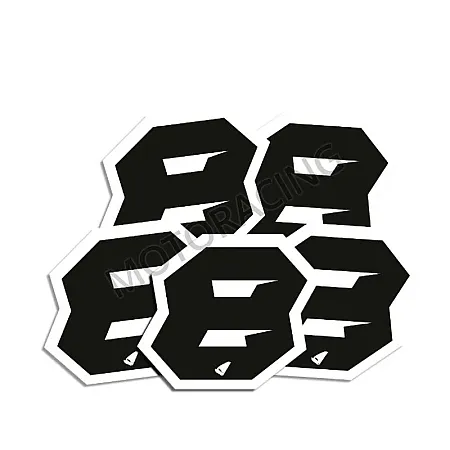 ΑΥΤΟΚΟΛΛΗΤΑ ΜΗΧΑΝΗΣ MOTOCROSS & ENDURO RACING Νo. 8 ΜΑΥΡΑ  UFO AD02481-K8