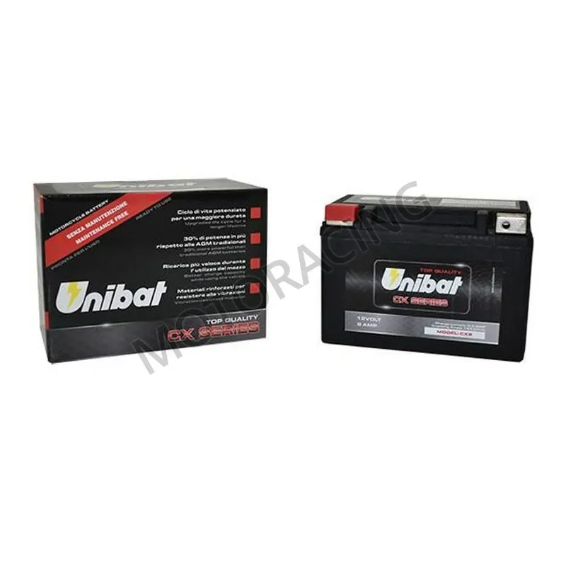 ΜΠΑΤΑΡΙΑ YAMAHA XT 600E 90'-03' / SUZUKI GSXR 600 01'-10' / GSF 650 BANDIT 05'-11' UNIBAT 12V 8Ah CX9-U