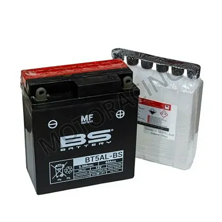 ΜΠΑΤΑΡΙΑ YAMAHA CRYPTON-R 115 / HONDA SUPRA 100 / MODENAS KRISS II 115 BS-BATTERY BT5AL-BS 12V 5Ah ΜΕ ΥΓΡΑ