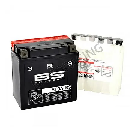 ΜΠΑΤΑΡΙA PIAGGIO FLY 100 06'-15' / FLY 125 05'-09' / APRILIA SCARABEO 50 02'-12' BS BATTERY BT9A-BS 12V 9.5Ah ΜΕ ΥΓΡΑ