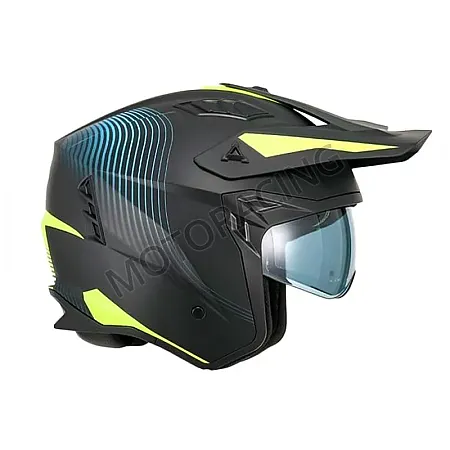 ΚΡΑΝΟΣ MOTOCROSS & ENDURO OFF ROAD FSD Χ1 TRAIL  ΜΑΥΡΟ - ΜΠΛΕ - ΚΙΤΡΙΝΟ ΜΑΤ ΜΕ ΕΣΩΤΕΡΙΚΗ ΖΕΛΑΤΙΝΑ ΦΙΜΕ