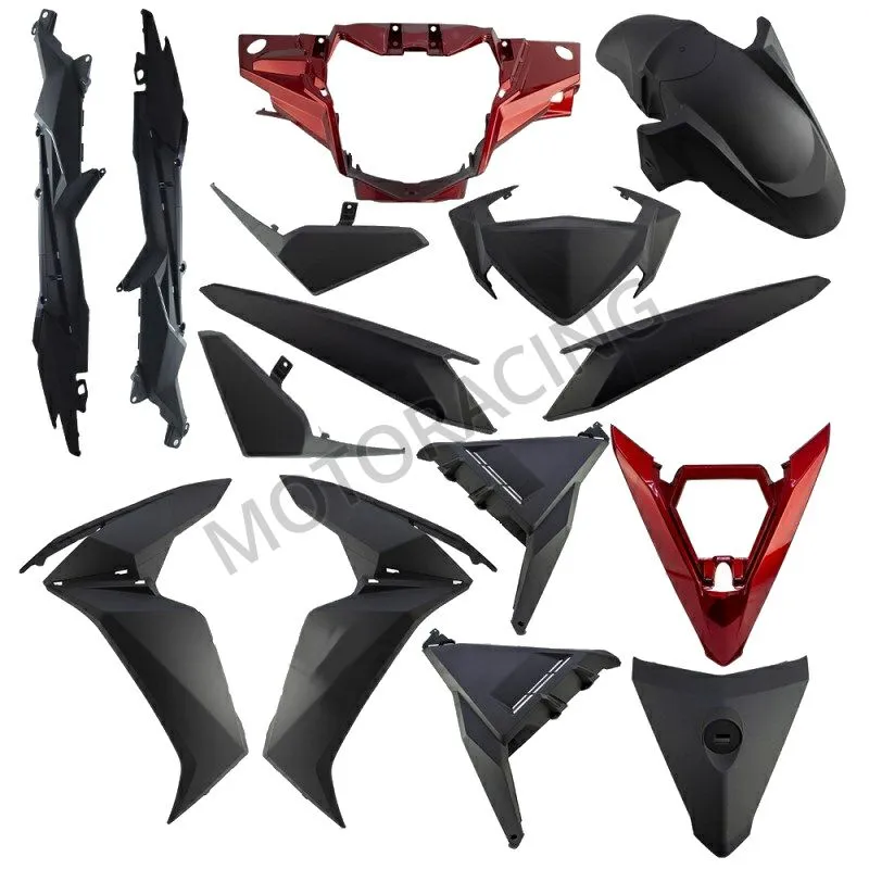 ΚΟΥΣΤΟΥΜΙ SYM VF 185ie E5 ΚΟΚΚΙΝΟ-ΜΑΥΡΟ ΜΑΤ