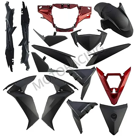 ΚΟΥΣΤΟΥΜΙ SYM VF 185ie E5 ΚΟΚΚΙΝΟ-ΜΑΥΡΟ ΜΑΤ