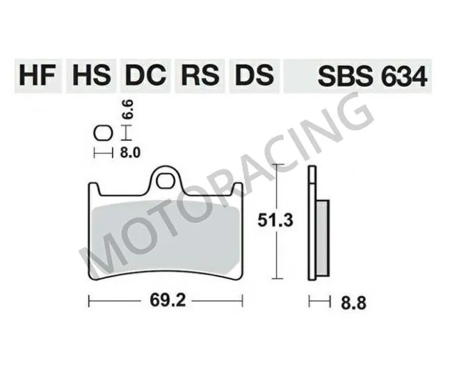 ΤΑΚΑΚΙΑ ΜΠΡΟΣΤΑ YAMAHA YZF R6 99'-15' / TDM 900 02'-13' / FZ1 1000 FAZER 06'-13' SBS 634DC (DUAL CARBON)