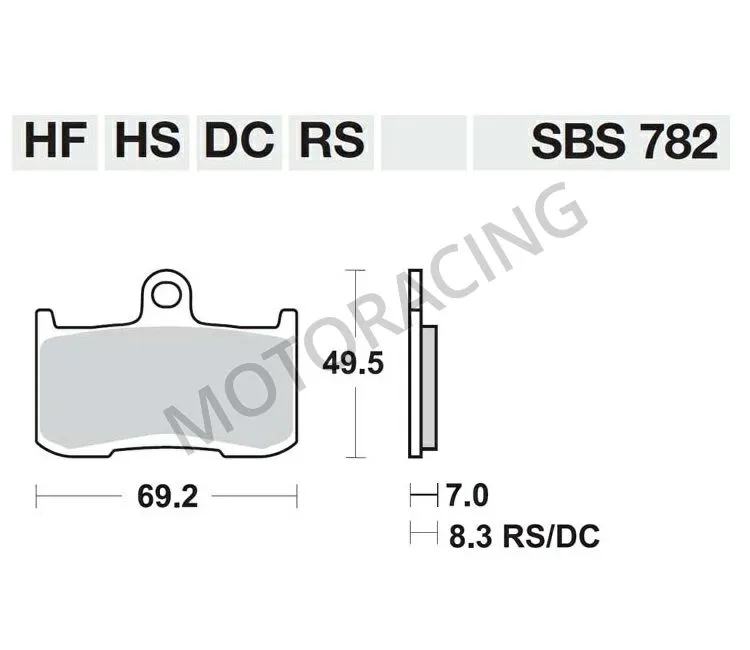 ΤΑΚΑΚΙΑ ΜΠΡΟΣΤΑ KAWASAKI Z800 13'-16' / TRIUMPH STREET TRIPLE R 675 09'-12' / TIGER 1050 07'-16' SBS 782HS - SINTER (ΜΕΤΑΛΛΙΚΟ)