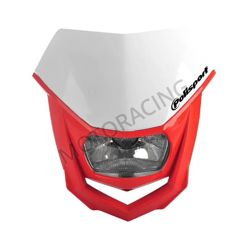 ΦΑΝΑΡΙ ΜΠΡΟΣΤΑ ΜΕ ΜΑΣΚΑ ENDURO HALO UNIVERSAL ΚΟΚΚΙΝΟ-ΛΕΥΚΟ POLISPORT