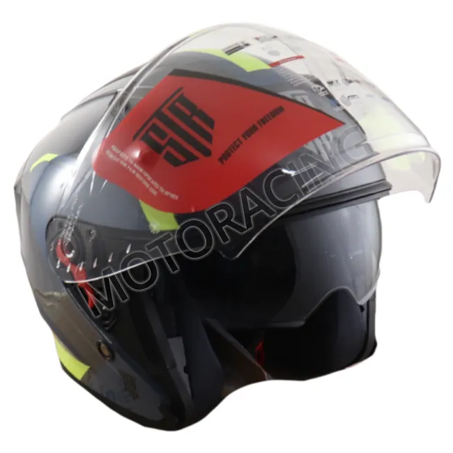 ΚΡΑΝΟΣ ΜΗΧΑΝΗΣ ΑΝΟΙΧΤΟ STR STING ΜΕ ΕΣΩΤΕΡΙΚΗ ΖΕΛΑΤΙΝΑ ΦΙΜΕ ΓΚΡΙ ΣΚΟΥΡΟ - ΚΙΤΡΙΝΟ FLUO-ΜΠΛΕ