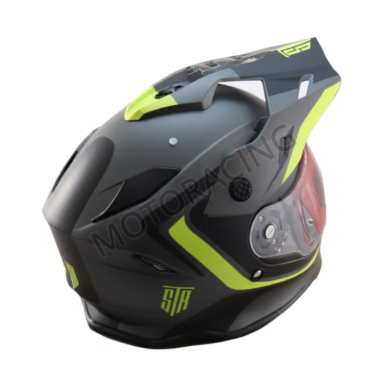 ΚΡΑΝΟΣ MOTOCROSS & ENDURO OFF ROAD STR ENDURO TOURER ΜΕ ΓΕΙΣΟ ΓΚΡΙ ΚΙΤΡΙΝΟ ΜΑΤ