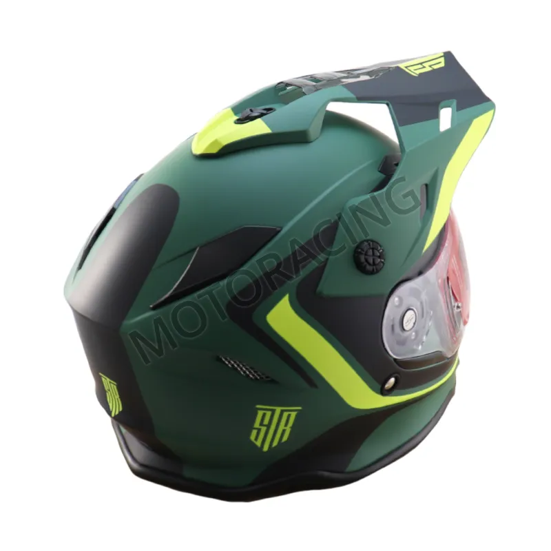 ΚΡΑΝΟΣ MOTOCROSS & ENDURO OFF ROAD STR ENDURO TOURER ΜΕ ΓΕΙΣΟ ΠΡΑΣΙΝΟ ΚΙΤΡΙΝΟ ΜΑΤ