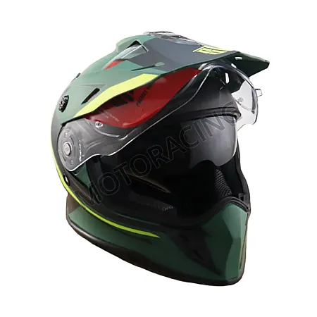 ΚΡΑΝΟΣ MOTOCROSS & ENDURO OFF ROAD STR ENDURO TOURER ΜΕ ΓΕΙΣΟ ΠΡΑΣΙΝΟ ΚΙΤΡΙΝΟ ΜΑΤ