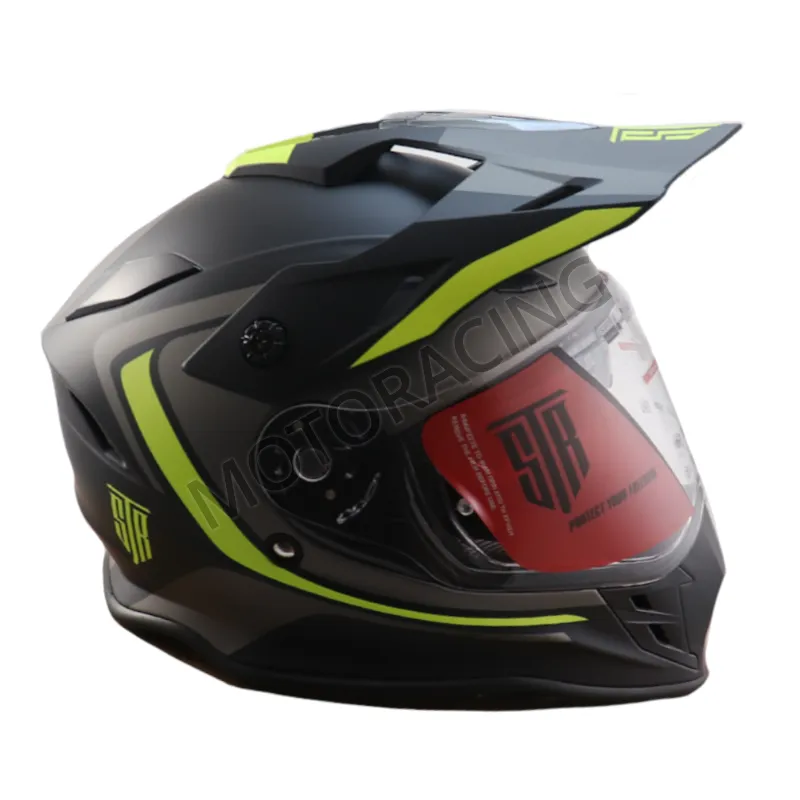 ΚΡΑΝΟΣ MOTOCROSS & ENDURO OFF ROAD STR ENDURO TOURER ΜΕ ΓΕΙΣΟ ΜΑΥΡΟ ΚΙΤΡΙΝΟ ΜΑΤ