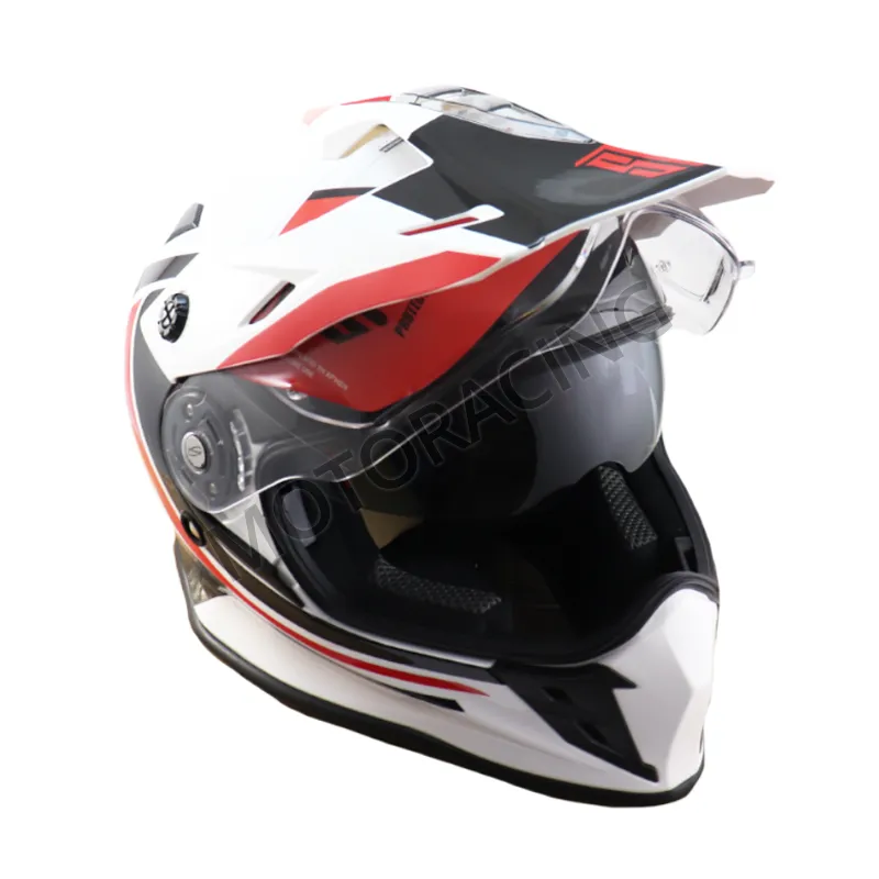 ΚΡΑΝΟΣ MOTOCROSS & ENDURO OFF ROAD STR ENDURO TOURER ΜΕ ΓΕΙΣΟ ΛΕΥΚΟ-ΚΟΚΚΙΝΟ