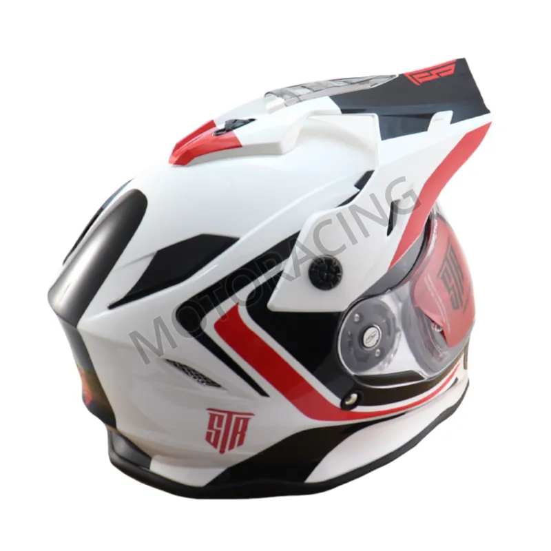 ΚΡΑΝΟΣ MOTOCROSS & ENDURO OFF ROAD STR ENDURO TOURER ΜΕ ΓΕΙΣΟ ΛΕΥΚΟ-ΚΟΚΚΙΝΟ